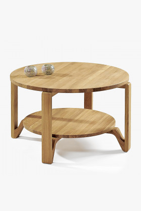 Konferenztisch Rundfuß massiv Eichenholz skandinavisch